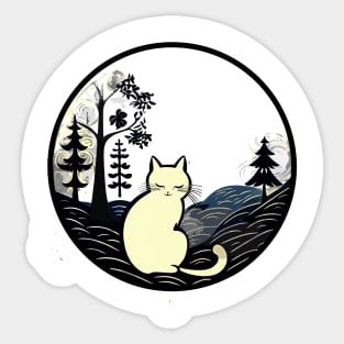 Cottage core Cat lovers art design one Sticker